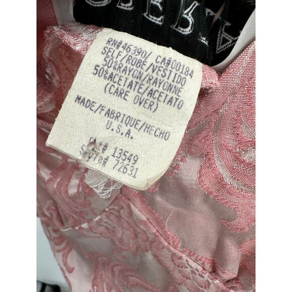 Roberta Vintage Pink Floral Paisley Velour V-Neck Maxi Dress Women's Size 0-2 - Picture 7 of 14